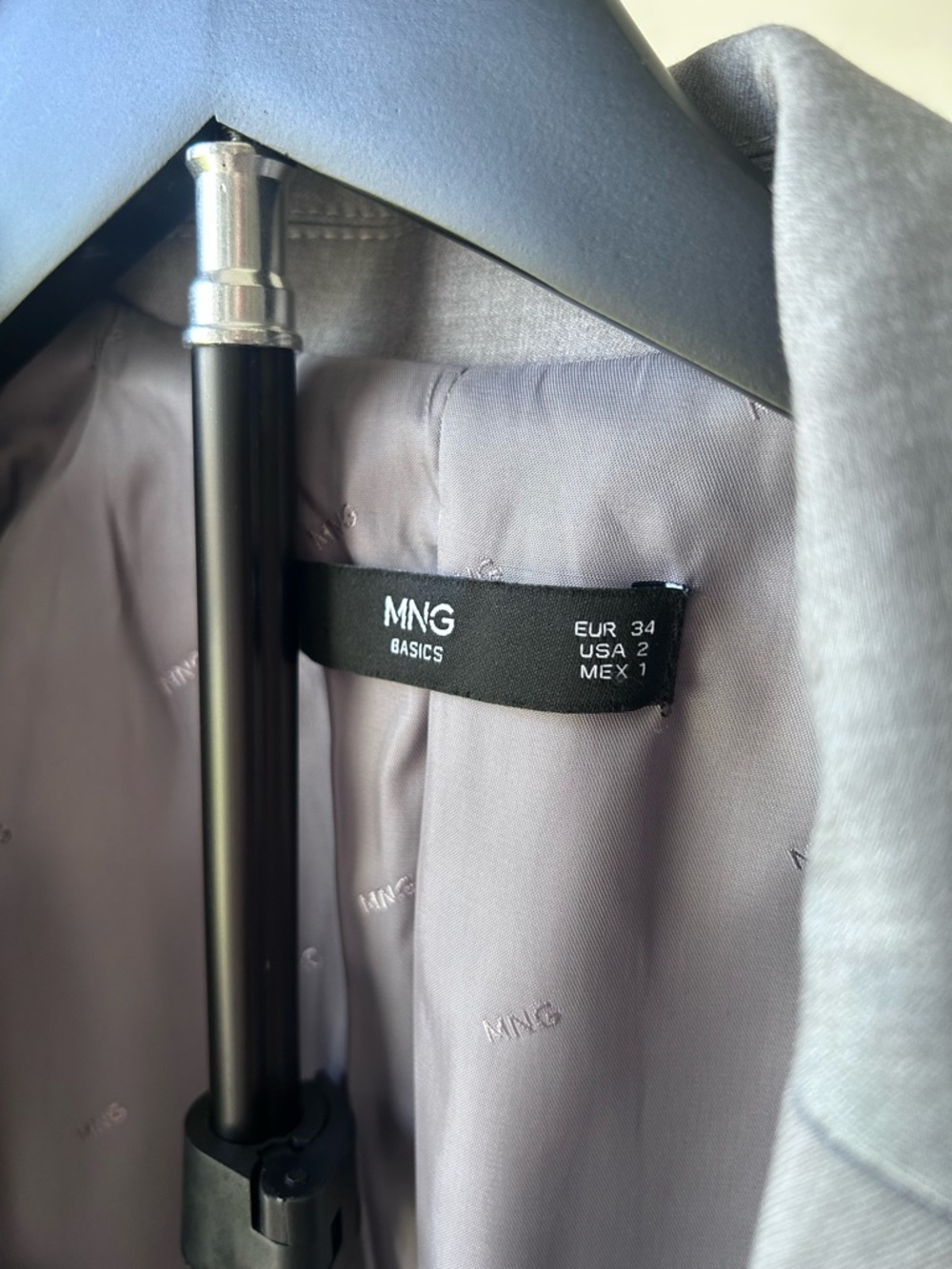 MANGO Light Gray Single-Button Tailored Blazer - Picture 6 of 7